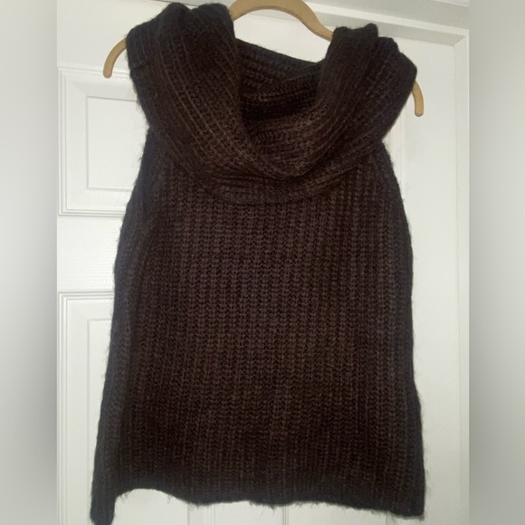 Boston Proper Rich Brown Sleeveless Cowl Neck Sweater. Size medium - Picture 2 of 6